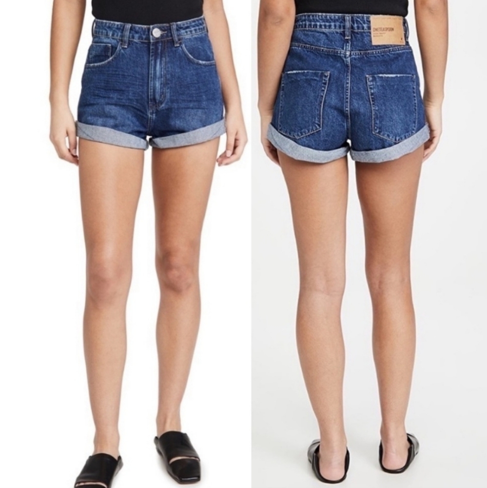 BNWT One Teaspoon Dakota Bandits High Waist Size 30 Cuffed Jean/Denim Shorts